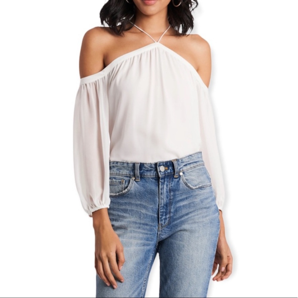 1. State long sleeve high neck blouse xxs - Picture 2 of 15